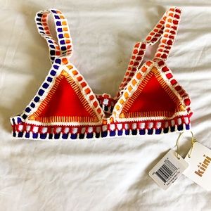 NWT Kiini Red Kaya Swim Top